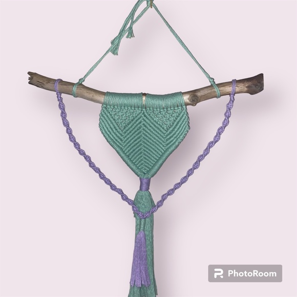 Mermaid Tail Dreams Custom Hand Crafted Macrame Hanging Wall Art Decor - Picture 3 of 10